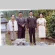 Tak, Steve, and Kiyo Kubota with an unidentified woman in the Garden (ddr-densho-354-95)
