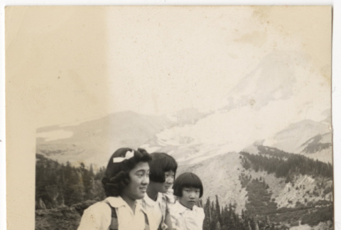 Ruth, Flora, and Betty on Mt. Hood (ddr-densho-409-72)