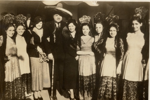 Babe Ruth posing with flamenco dancers (ddr-njpa-1-1378)