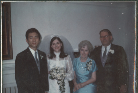 Bride and groom with couple (ddr-densho-523-518)