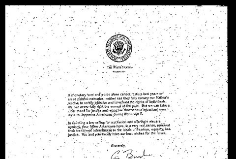 Letter from George Bush, President of the United States, October 1990 (ddr-csujad-55-128)