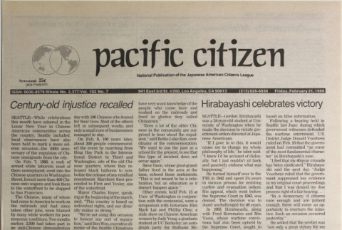 Pacific Citizen, Vol. 102, No. 7 (February 21, 1986) (ddr-pc-58-7)