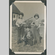 Three boys playing soldier (ddr-densho-201-693)