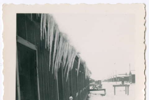 Icicles hanging from Heart Mountain housing (ddr-densho-482-2)
