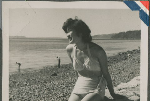 A woman on the beach (ddr-densho-201-927)
