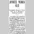Japanese Women Held. Immigration Inspectors Detain Four on the Kanagawa Awaiting Inspection. (June 25, 1904) (ddr-densho-56-44)