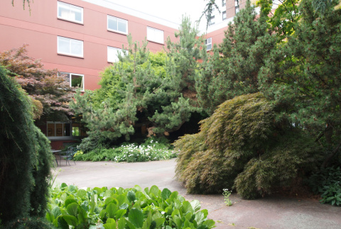 Xavier Hall courtyard, Seattle University (ddr-densho-354-2738)