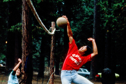 Dave Yamamura playing volleyball (ddr-densho-336-943)