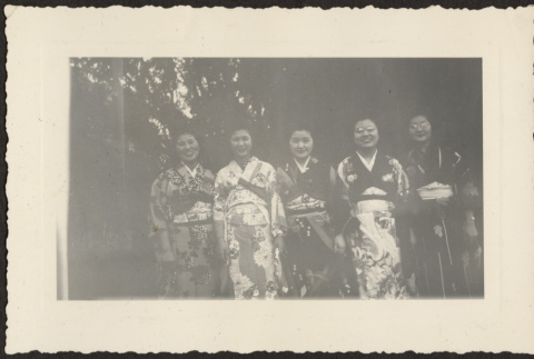 Five women in kimonos (ddr-densho-287-105)