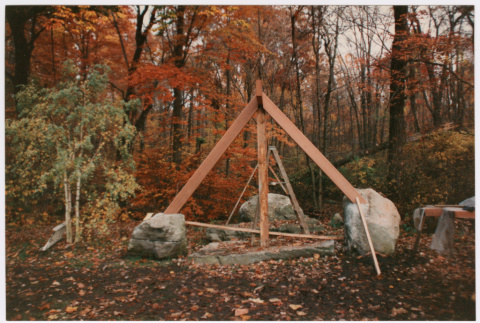 Gazebo roof under construction (ddr-densho-377-2449)