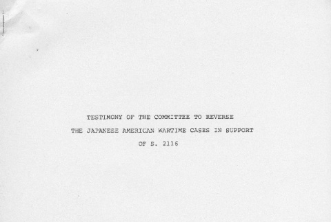 Statement of the Committee to Reverse the Japanese American Wartime Cases (ddr-densho-67-363)