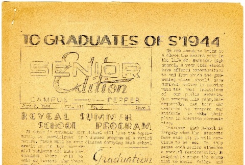 Campus Pepper, Senior Edition, Vol. III, No. 6 (June 2, 1944) (ddr-manz-8-18)