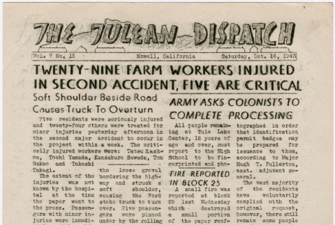 Tulean Dispatch Vol. 7 No. 15 (October 16, 1943) (ddr-densho-65-415)