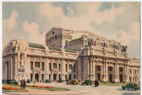 Drawing of Central Station in Milan, Italy (ddr-densho-368-125)