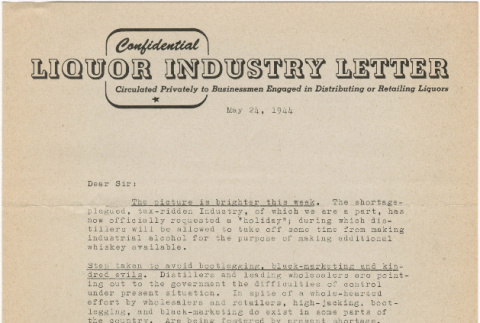 Liquor Industry Letter (ddr-densho-319-597)