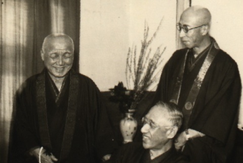 Kubutsu Otani laughing with two priests (ddr-njpa-4-1650)