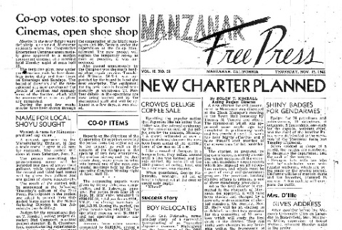 Manzanar Free Press Vol. II No. 52 (November 19, 1942) (ddr-densho-125-86)