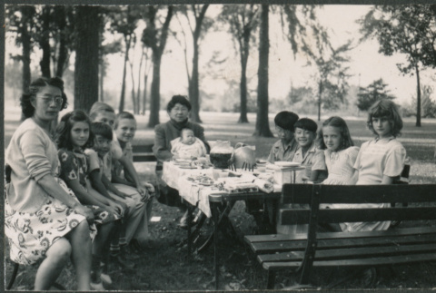 Group at a picnic (ddr-densho-523-177)