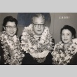 Shiro Kido and family posing with leis (ddr-njpa-4-398)