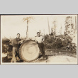 Two men with felled tree (ddr-densho-278-175)
