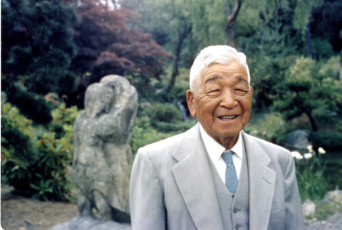 Fujitaro Kubota in the Garden (ddr-densho-354-140)