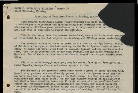 General information bulletin (Cody, Wyo.), series 16 (September 24, 1942) (ddr-csujad-55-650)