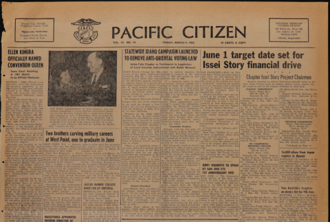 Pacific Citizen, Vol. 54, No. 10 (March 9, 1962) (ddr-pc-34-10)