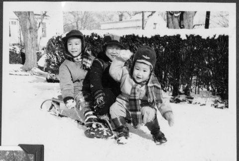 Tsukada brothers in the snow (ddr-densho-443-80)