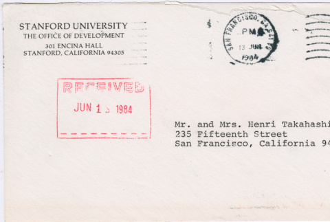 Stanford University envelope (ddr-densho-422-566)