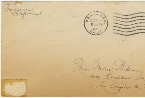 Letter (with envelope) to Mollie Wilson from  Lillian (Nobie) Igasaki (October 8, 1943) (ddr-janm-1-48)