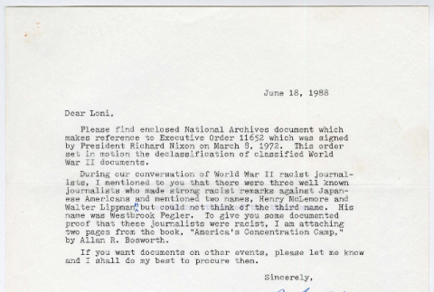 Letter from Roy Uyahata (sp?) (ddr-densho-1007-1066)