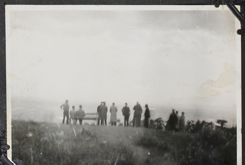 Men standing on hill (ddr-densho-326-157)