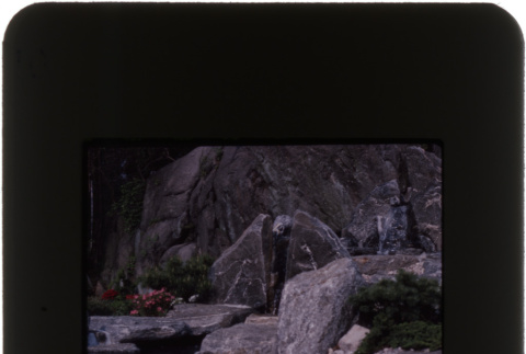 Waterfall and pool at the Paredes project (ddr-densho-377-561)