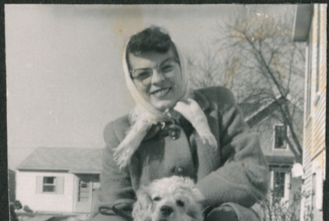 Woman with dog (ddr-densho-523-294)