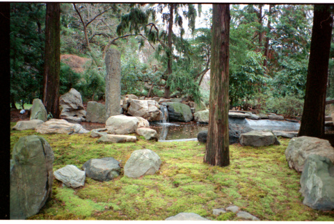 Pond with rock waterfall (ddr-densho-377-2362)