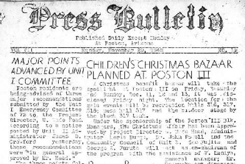 Poston Press Bulletin Vol. VII No. 12 (November 29, 1942) (ddr-densho-145-167)