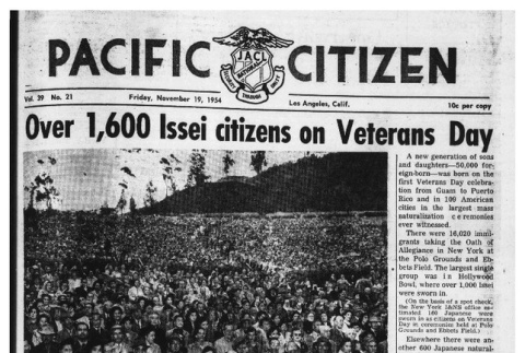 The Pacific Citizen, Vol. 39 No. 21 (November 19, 1954) (ddr-pc-26-47)