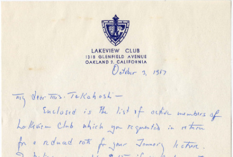 Letter from Louise Lawson to Tomoye Takahashi (ddr-densho-424-1114)