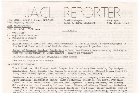 Seattle Chapter, JACL Reporter, Vol. XVIII, No. 6, June 1981 (ddr-sjacl-1-225)