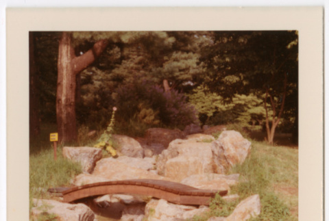 Wooden bridge across stream (ddr-densho-377-1997)