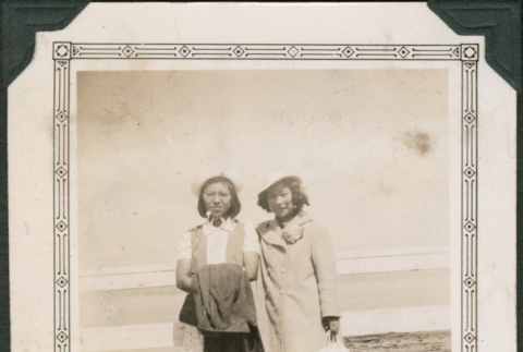 Two women on dock (ddr-densho-316-343)