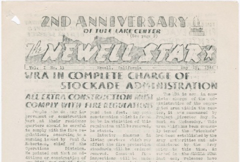 The Newell Star, Vol. I, No. 13 (May 25, 1944) (ddr-densho-284-20)