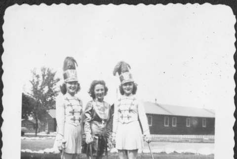 Three majorettes (ddr-densho-434-404)