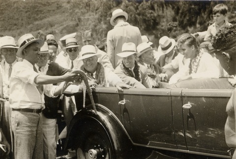 Franklin D. Roosevelt greeting people in Hawai'i (ddr-njpa-1-1640)