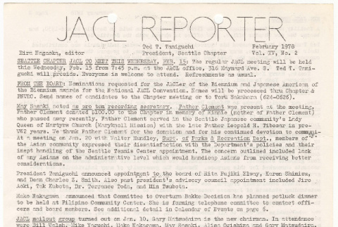 Seattle Chapter, JACL Reporter, Vol. XV, No. 2, February 1978 (ddr-sjacl-1-264)