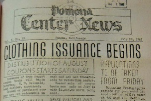 Pomona Center News Vol. I No. 19 (July 29, 1942) (ddr-densho-193-19)