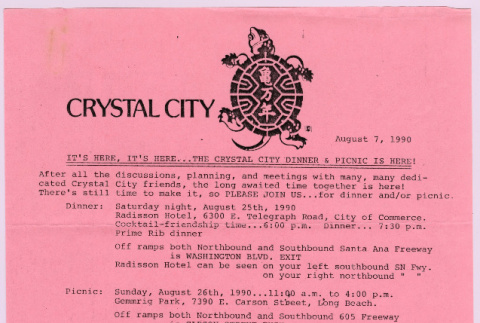 Crystal City Picnic itinerary (ddr-densho-537-15)