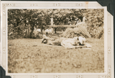 Man laying on grass (ddr-densho-316-250)