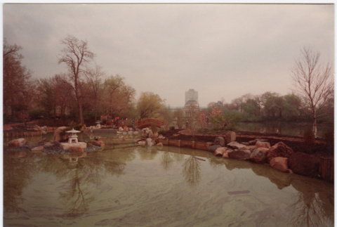 Pond with bridge (ddr-densho-377-2288)