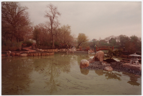 Pond with bridge (ddr-densho-377-2289)